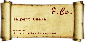 Halpert Csaba névjegykártya